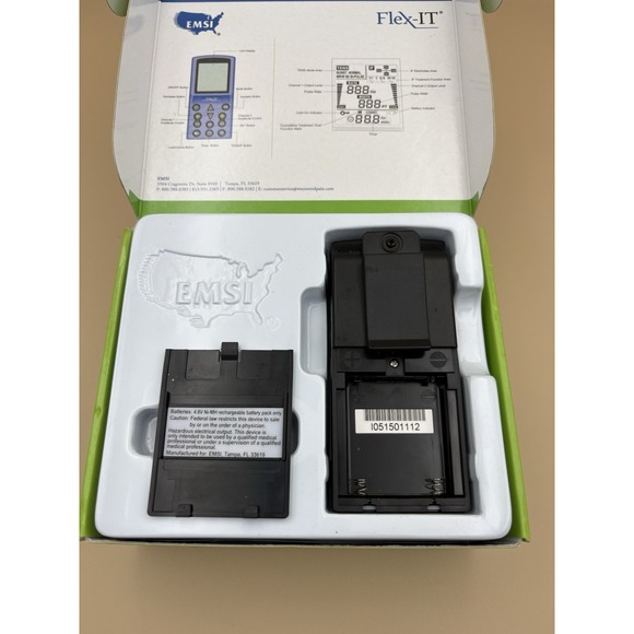 EMSI Flex-IT TENS Electrical Stimulation Unit 4 Pads Leads Charger NO BATTERIES - Picture 4 of 4